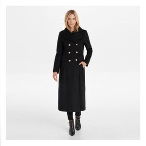 Karl Lagerfeld Black DOUBLE BREASTED
MILITARY MAXI COAT